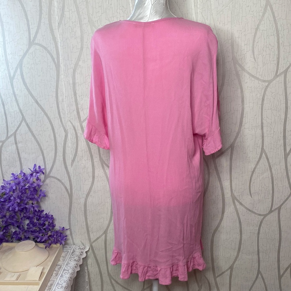 🌹 Pink Ruffle Tunic Dress Top 🌹 - Picture 5 of 9